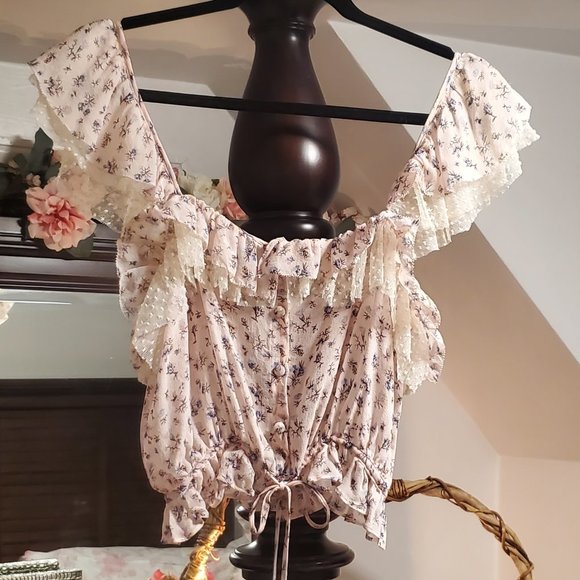 LoveShackFancy  Silk Mia Top in Persian Pink - Picture 1 of 13